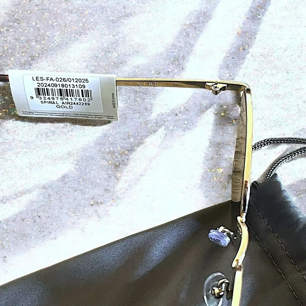 AIRE Women's Spiral Sunglasses in Gold Brand New With Tags